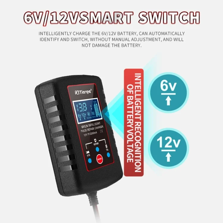TBD06047510_B2.webp RJtianye 6V/12V ASE Adapter Cable Car Motorcycle Lawn Mower Battery Charger - Image 3