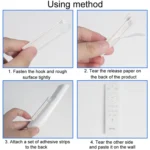 12pcs /Pack Strong Stainless Adhesive Removable Sticky Hooks Household Fixing Tearable Backing Stickers - Image 6