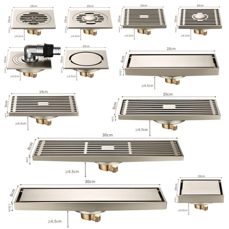 TBD06047583_B2.webp All Copper Brushed Anti-Odor Floor Drain Gravity Copper Core Bathroom Floor Drain - Image 3