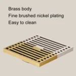 All Copper Brushed Anti-Odor Floor Drain Gravity Copper Core Bathroom Floor Drain - Image 6