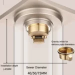 All Copper Brushed Anti-Odor Floor Drain Gravity Copper Core Bathroom Floor Drain - Image 7