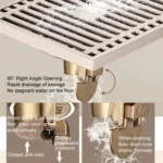 All Copper Brushed Anti-Odor Floor Drain Gravity Copper Core Bathroom Floor Drain - Image 8