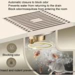 All Copper Brushed Anti-Odor Floor Drain Gravity Copper Core Bathroom Floor Drain - Image 9