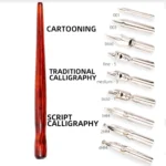 9 Calligraphy Nibs+ Dip Pen Set For Cartoon Sketching Art Drawing - Image 2