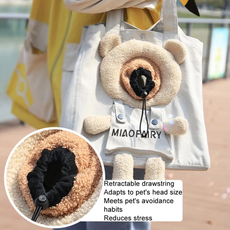 TBD06047646_B2.webp Portable Outing Cat Bag Exposed Shoulder Canvas Bag Small Dog Pet Bag - Image 3