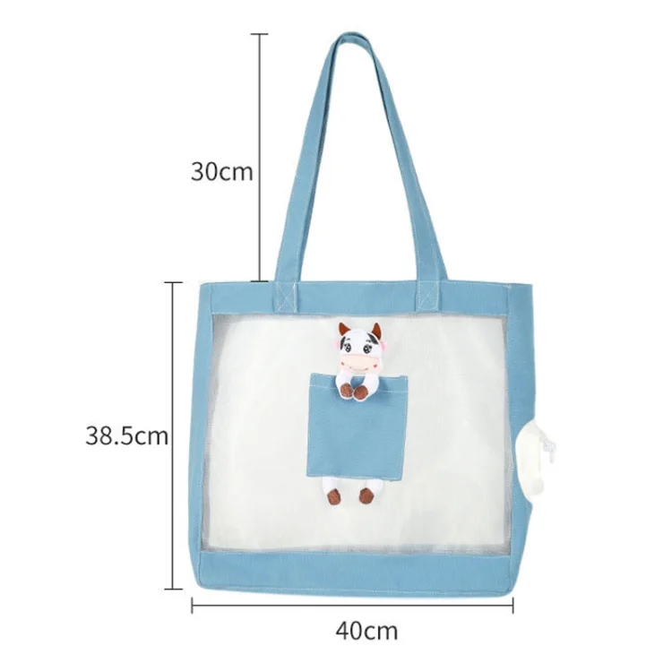 TBD06047650_B3.webp Handheld Large Capacity Breathable Exposed Canvas Cat Bag Outdoor Portable Pet Bag - Image 4