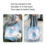 Handheld Large Capacity Breathable Exposed Canvas Cat Bag Outdoor Portable Pet Bag - Image 7