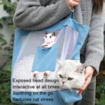 Handheld Large Capacity Breathable Exposed Canvas Cat Bag Outdoor Portable Pet Bag - Image 8