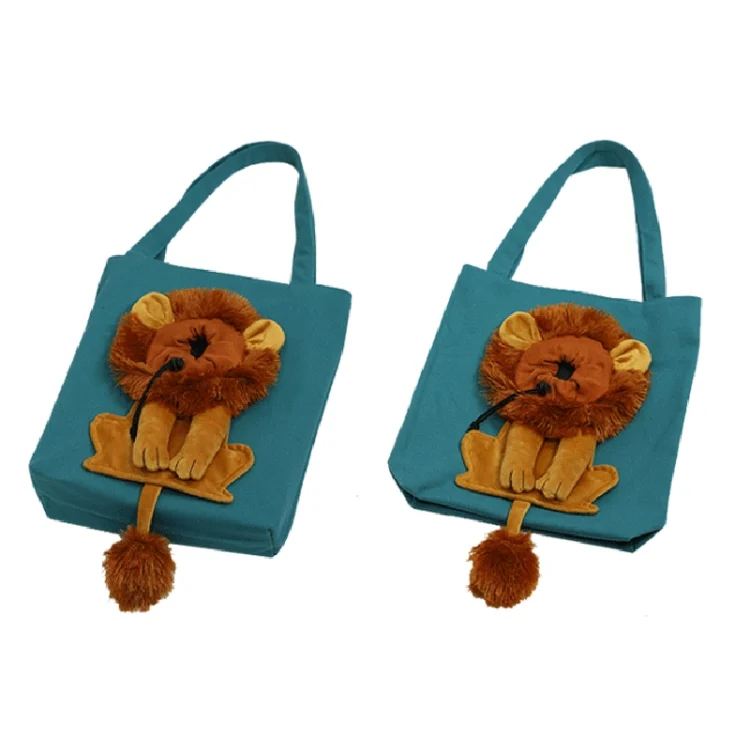 TBD06047655_B3.webp Canvas Expandable Little Lion Shape Cat Bag Small Dog Handbag - Image 4