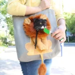Canvas Expandable Little Lion Shape Cat Bag Small Dog Handbag - Image 7