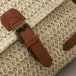 Women Retro Messenger Bag Travel Crossbody Straw Bag - Image 3