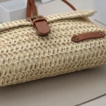 Women Retro Messenger Bag Travel Crossbody Straw Bag - Image 6