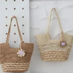 Knitting Straw Shoulder Bag Hollow Wave Large Capacity Tote Bag With Lining - Image 2