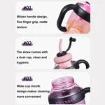 1200ml Large Capacity Lucky Belly Cup Handheld Portable Straw Cup with Tea Drain - Image 3