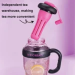 1200ml Large Capacity Lucky Belly Cup Handheld Portable Straw Cup with Tea Drain - Image 6