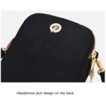 Crossbody Mobile Phone Bag Mini Vertical Coin Purse For Women Back Headphone Hole Design - Image 8