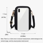 Crossbody Mobile Phone Bag Mini Vertical Coin Purse For Women Back Headphone Hole Design - Image 10