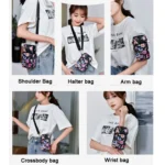 Printed Crossbody Mobile Phone Bag Mini Wallet With Arm Band - Image 4