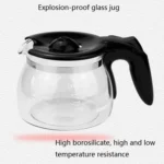 HOMEZEST 600W 0.65L  Automatic Drip Coffee Maker with Glass Carafe 2-6 Cup Capacity - Image 6