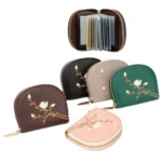 Semicircular Embroidery Large Capacity Multi-card Slot ID Card Holder - Image 6