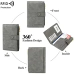 RFID Anti-theft Multi-card Slot Document Bag Multifunctional Zipper Travel Passport Bag - Image 4