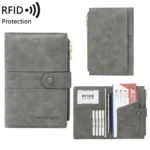 RFID Anti-theft Multi-card Slot Document Bag Multifunctional Zipper Travel Passport Bag - Image 9
