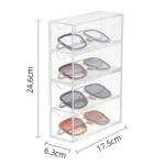 4-Layer Acrylic Stackable Desktop Eyeglasses Display Case Dustproof Drawer Storage Box - Image 2