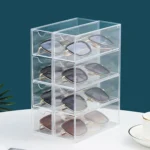 4-Layer Acrylic Stackable Desktop Eyeglasses Display Case Dustproof Drawer Storage Box - Image 3