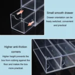 4-Layer Acrylic Stackable Desktop Eyeglasses Display Case Dustproof Drawer Storage Box - Image 7