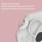 Baby Integrated Suction Cup Grid Food Plate Children Panda Silicon Glue Dishes - Image 3