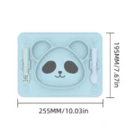 Baby Integrated Suction Cup Grid Food Plate Children Panda Silicon Glue Dishes - Image 4