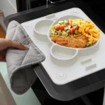 Baby Integrated Suction Cup Grid Food Plate Children Panda Silicon Glue Dishes - Image 5