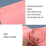 50x40cm Silicone Double Bowl Painting Pad Graffiti Oil Painting Mat Erasable and Washable Silicone Pad - Image 2