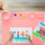 50x40cm Silicone Double Bowl Painting Pad Graffiti Oil Painting Mat Erasable and Washable Silicone Pad - Image 6