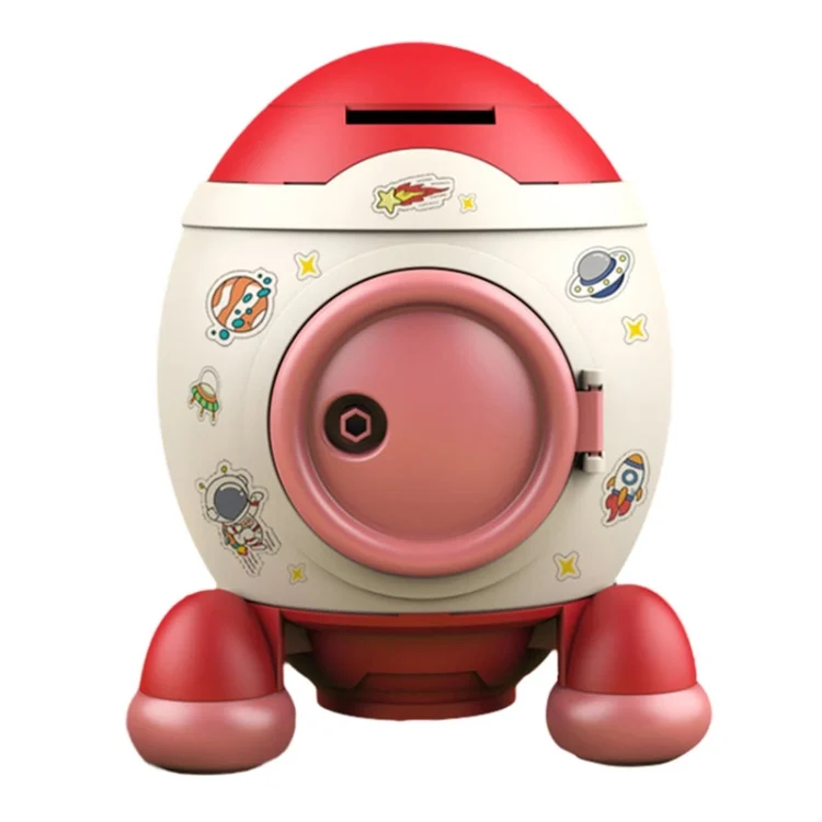 Children Cartoon Rocket Money Bank Savings Bank Ornament Gifts For Boys And Girls