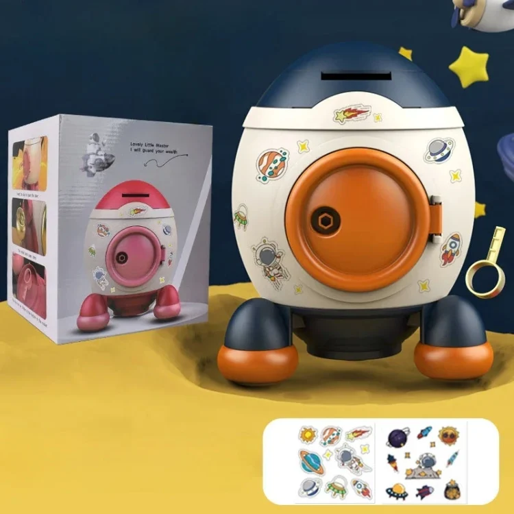 TBD06047975_B7.webp Children Cartoon Rocket Money Bank Savings Bank Ornament Gifts For Boys And Girls - Image 8