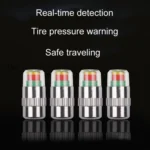 4pcs /Set Vehicle Tire Valve Caps High Precision Tire Pressure Monitoring Warning Cap - Image 2