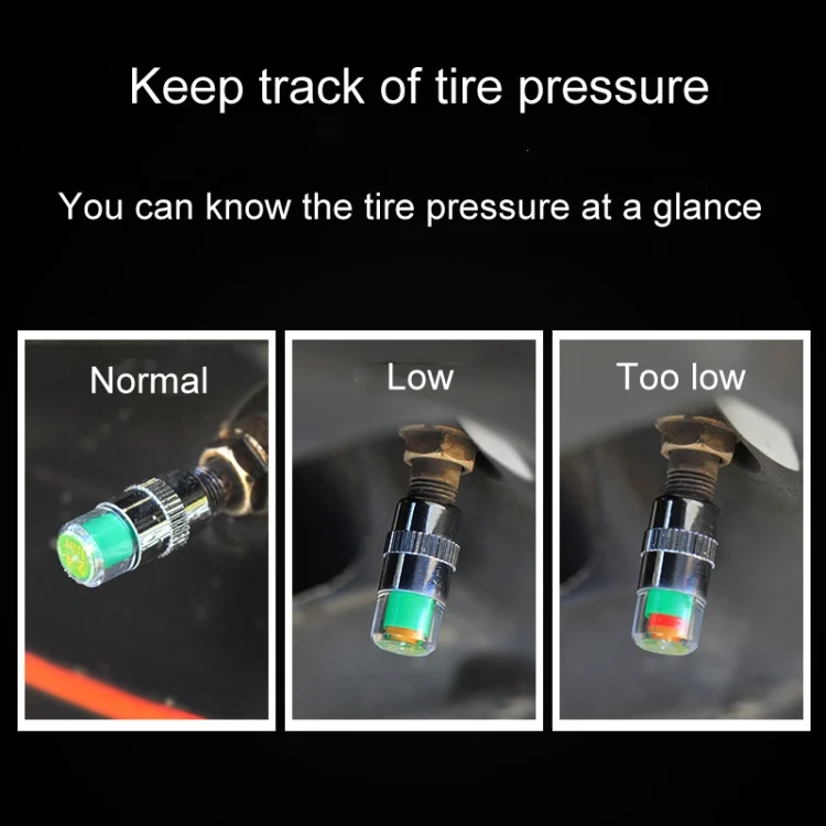 TBD06048038_B2.webp 4pcs /Set Vehicle Tire Valve Caps High Precision Tire Pressure Monitoring Warning Cap - Image 3