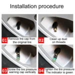 4pcs /Set Vehicle Tire Valve Caps High Precision Tire Pressure Monitoring Warning Cap - Image 6