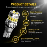 2pcs T10 3030+4014 18LED Constant Current Decoder Indicator Light Reversing Light - Image 5