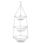 3-tier Hanging Fruit Basket Wrought Iron Fruit Vegetable Storage Organizer