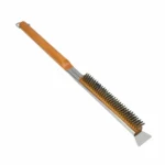 21 Inch Wooden Handle Pizza Oven Brush with Stone Scraper