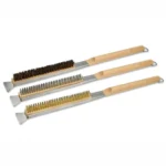 21 Inch Wooden Handle Pizza Oven Brush with Stone Scraper - Image 3