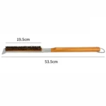21 Inch Wooden Handle Pizza Oven Brush with Stone Scraper - Image 4