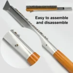 21 Inch Wooden Handle Pizza Oven Brush with Stone Scraper - Image 5