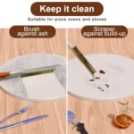 21 Inch Wooden Handle Pizza Oven Brush with Stone Scraper - Image 6