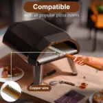 21 Inch Wooden Handle Pizza Oven Brush with Stone Scraper - Image 7