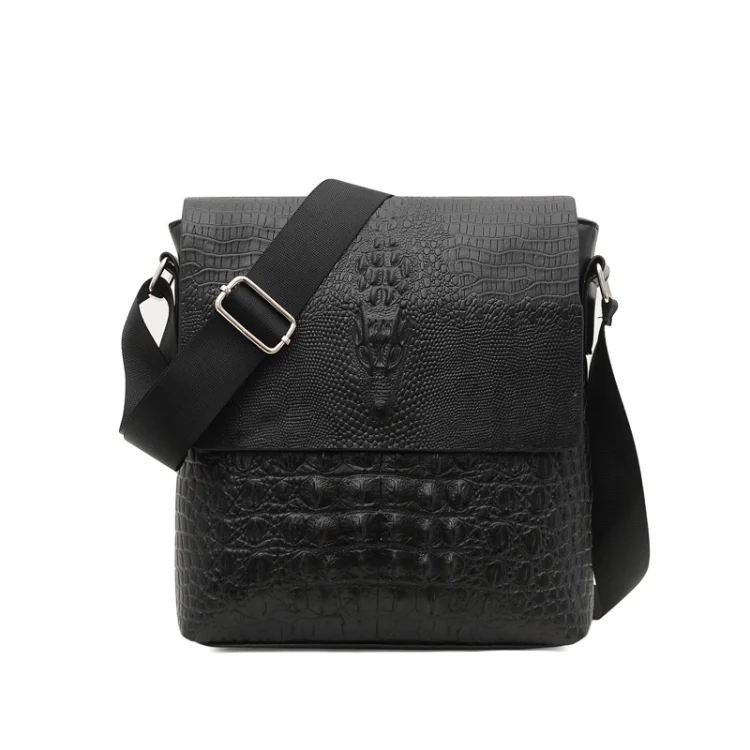 Men Vertical PU Leather Shoulder Bag Water-Repellent Casual Briefcase