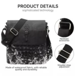 Men Vertical PU Leather Shoulder Bag Water-Repellent Casual Briefcase - Image 5