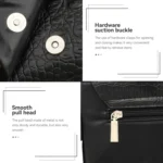 Men Vertical PU Leather Shoulder Bag Water-Repellent Casual Briefcase - Image 6
